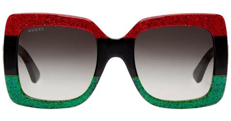 gucci shades red and green|gucci pink clear glasses.